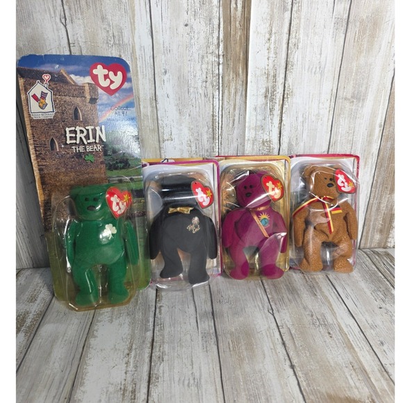 Ty Beanie Babies McDonald's Collection Set 4 Bears Millennium Erin End Germania - Picture 4 of 12